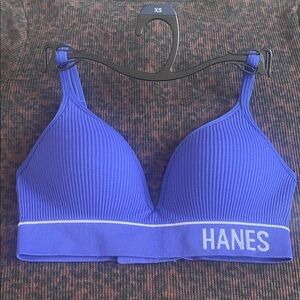 Hanes Women's Vibrant Blue Ribbed Bralette